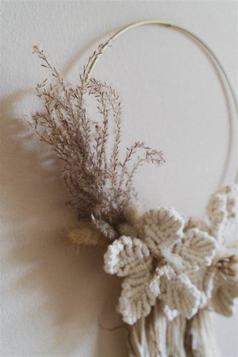 Makramee Blumenring mit Trockenblumen dried flowers macramee Etsy 日本