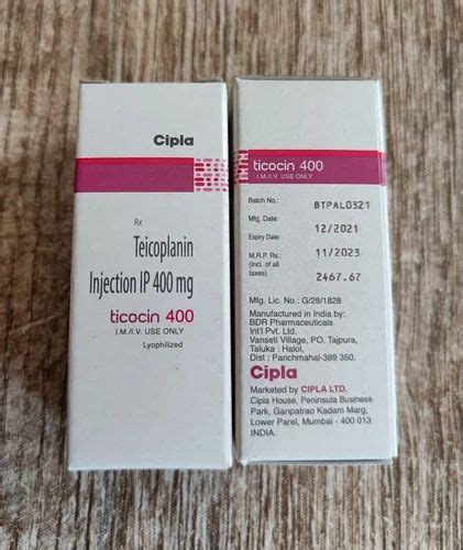 Teicoplanin Ticocin 400 Mg Injection At Rs 595 Vial In Mumbai ID