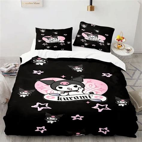 Cartoon Anime Sanrio Bedding Set Hello Kitty Kuromi Melody Quilt Duvet