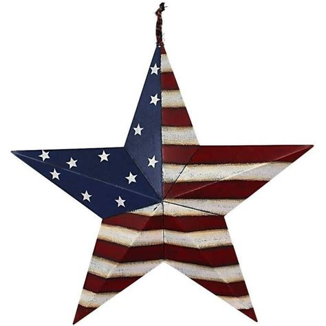 Attraction Design Patriotic Metal Barn Star Wall Decor, 22inch Hanging ...