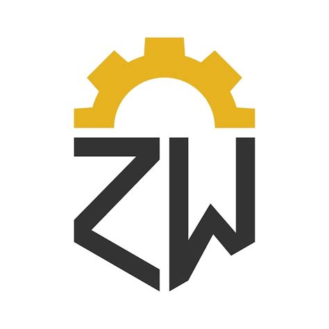 Diseño del logotipo de ZW Letter Gear para el centro de servicio de