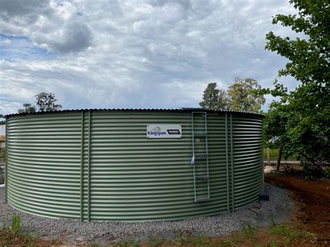 21500 Litre Corrugated Metal Round Rain Water Tank Bluewater Tanks