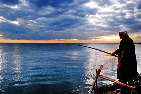 Wallpaper Sunset Sea Sky Fish Clouds Turkey Fisherman Nikon