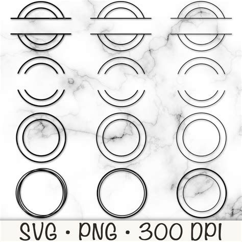 Circle Frame Svg Bundle Pack Circle Monogram Png Double Circle Frame