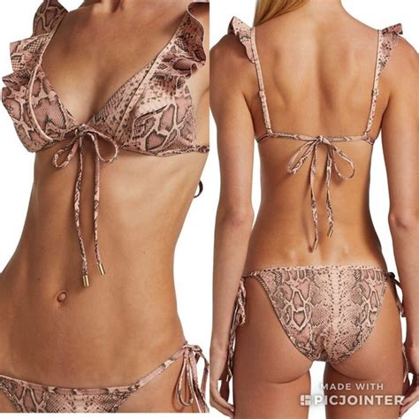 Zimmermann Swim Zimmermann Moonshine Frill Bikini Snake Swim Suit