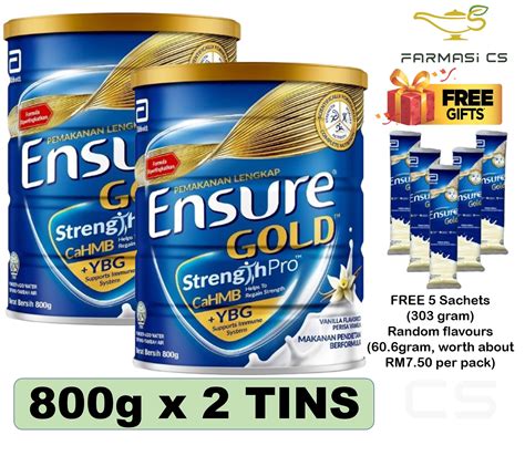 Abbott Ensure Gold Vanilla G X Tins Twin Foc Strength Bag