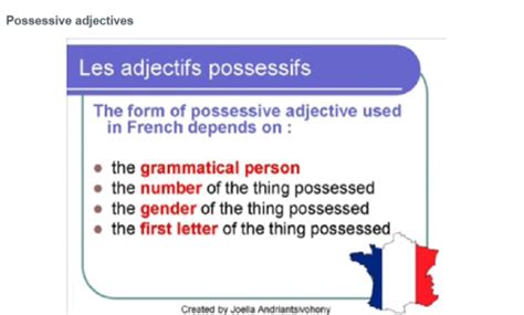 Possessive Adjectives Alison Flashcards Quizlet