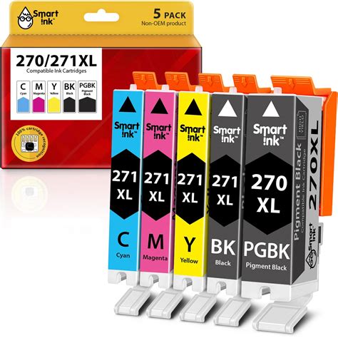 Get Compatible Canon 270XL 271XL Ink Cartridges 5 Combo Pack Pigment