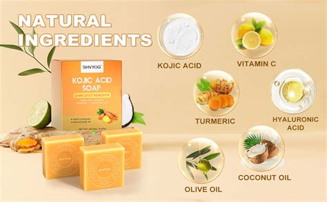 Kojic Acid Soap Turmeric Soap Bar Vitamin C Soap Bar Remove Acne Blackheads Dark Spot