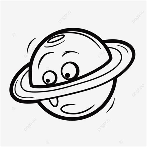 Ilustração Dos Desenhos Animados De Um Planeta Saturno A Boca