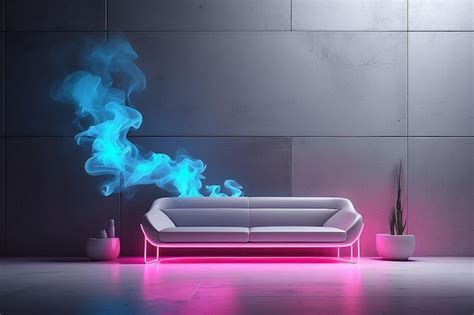 Premium Photo Colorful Smoke Sci Fi Neon Futuristic Cyberpunk Glowing