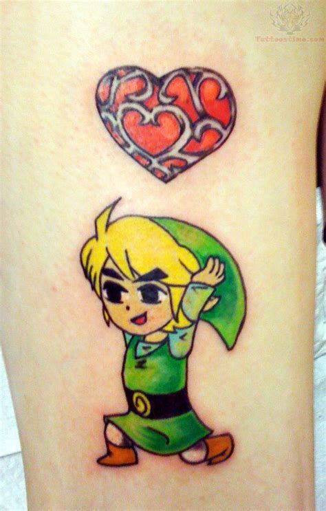 Red heart tattoos, Zelda tattoo, Heart tattoo