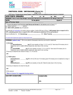 Fillable Online Protocol Code Umyldf Tumour Group Fax Email Print