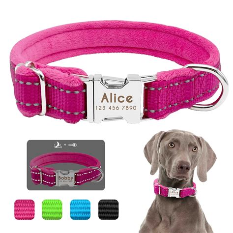 Dog Collar Personalized Reflective Large Dog Collars Nylon Adjustable