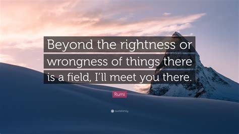 Rumi Quote: “Beyond the rightness or wrongness of things there is a ...