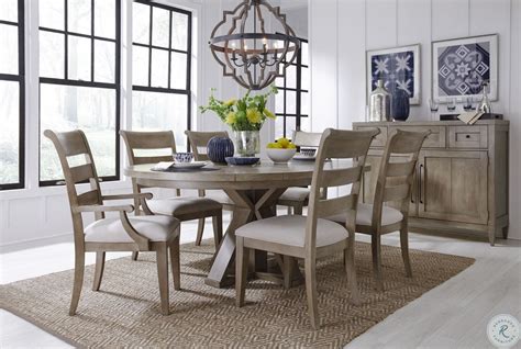 Breckenridge Barley Brown Round Extendable Pedestal Dining Room Set