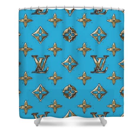 Louis Vuitton Shower Curtain Blue And Silver My Luxurious Home