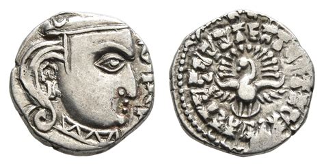 INDIA, GUPTAS: Skandagupta silver drachm. Date GE 145. Rare and SUPERB.