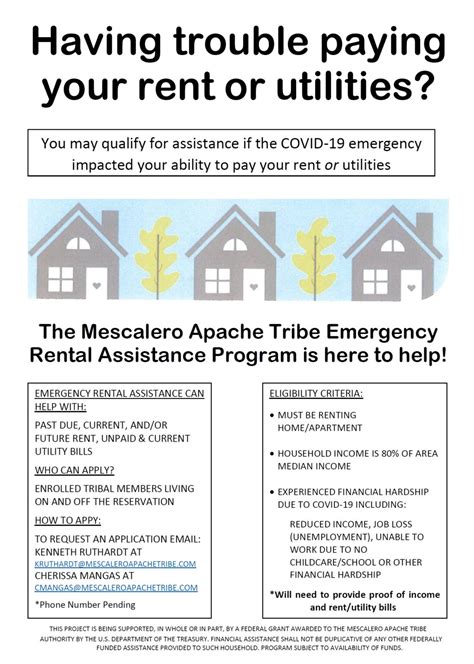 The Mescalero Apache Tribe Emergency Rental Assistance Program Is Here