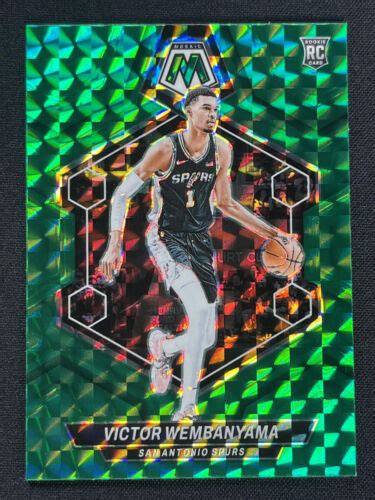 2023 24 Panini Mosaic Victor Wembanyama 238 Green Mosaic Prizm Rookie