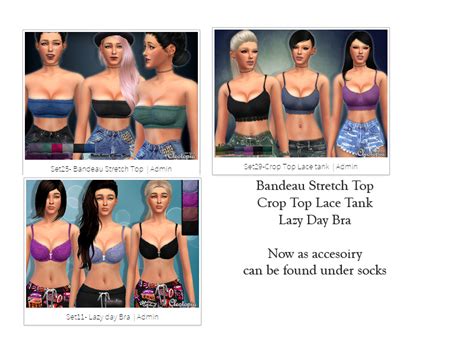 The Sims Resource Set32 Accessoiries Layered Bras Tops