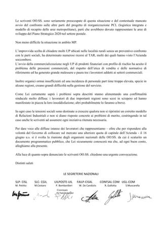 Unitaria Richiesta Incontro A D Poste Italiane Pdf