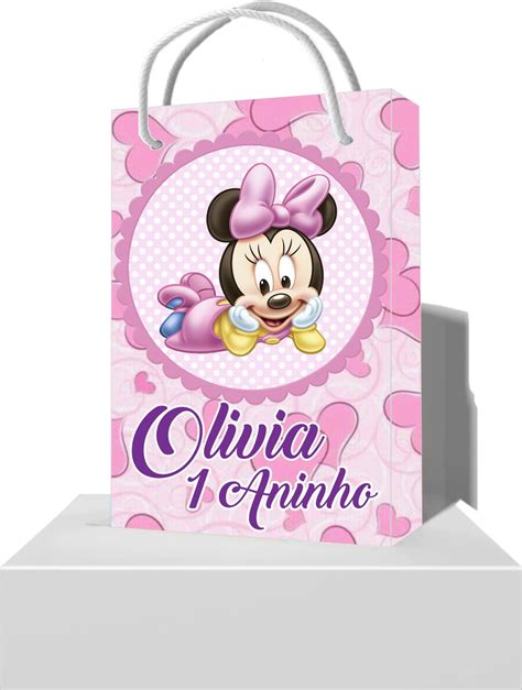 Sacolinhas Personalizadas Minnie Vermelha E Rosa Promo O