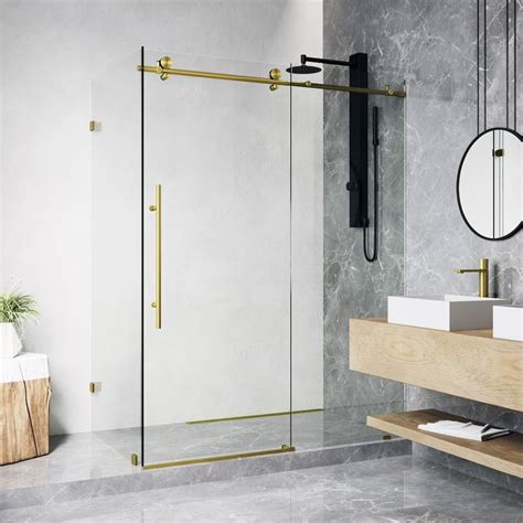 Vigo Elan E Class 47 In W X 76 In H Rectangular Sliding Frameless Corner Shower Enclosur