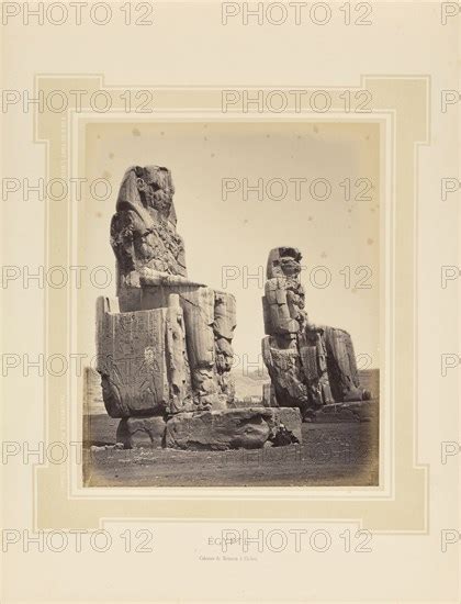 Gypte Egypt Colosses De Memnon Th Bes F Lix Bonfils French