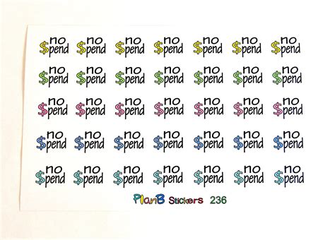 No Spend Planner Stickers Budget Tracker Stickers Money Etsy Money