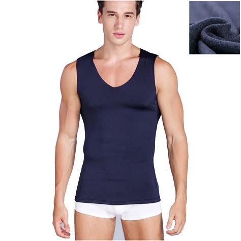 Auturmn Winter Men Thermal Underwear Tops High Elastic Soft Fleece Lined Men Slim Vest