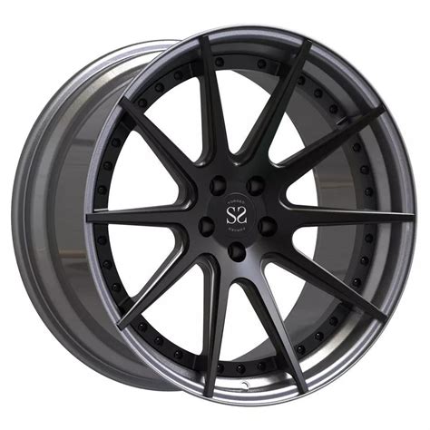 Forged 2 Piece Black Center Spoke Polished Barrel Lip Wheels For Porsche Car Rims China