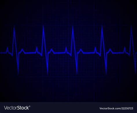 Heart Rate Heartbeat Neon Line Blue Graphic Vector Image