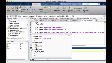 Intro To Matlab Week 4 If Else Example With Input Command Youtube