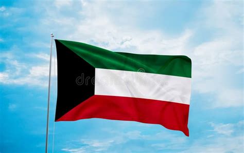 Kuwait Flag Wallpaper, Kuwait Flag Texture, Kuwait Flag Waving in Sky ...