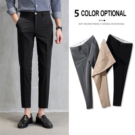 Comfortable Slim High Quality Korean Fashion Mens Suit Pants Casual