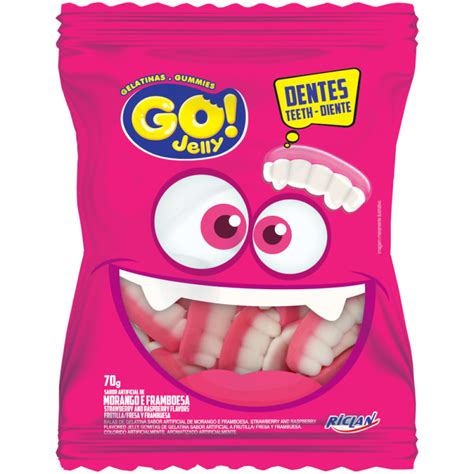 Bala Gelatina Riclan Go Jelly 70gr Dentadura Cx Com 12 Un Catalogo