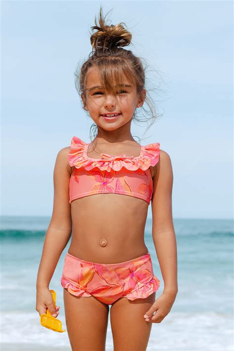 Bikini bralette à nouer dans le dos et volants hipster pour fille