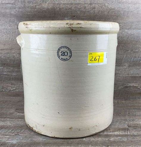 Macomb Stoneware Gal Crock Jar Schneider Auctioneers Llc