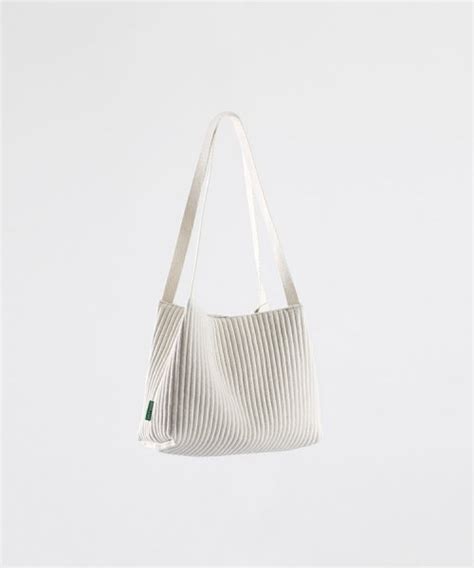 MUSINSA公式 GREEN STUFF Boxy shopper bag 61 ribbed corduroy ivory short S