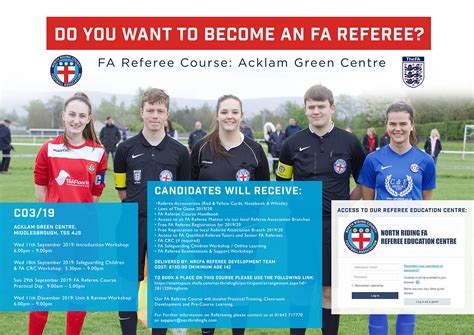 Fa Referee Courses Launching This Summer North Riding Fa