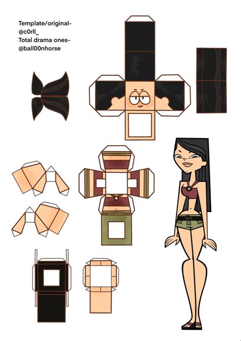 Heather Total Drama Paper Doll Craft Paper Doll Craft Paper Doll Template Paper Crafts