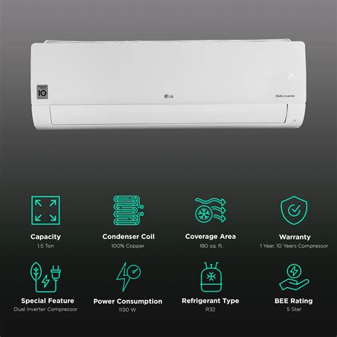 Buy Lg 6 In 1 Convertible 1 5 Ton 5 Star Ai Dual Inverter Split Ac With