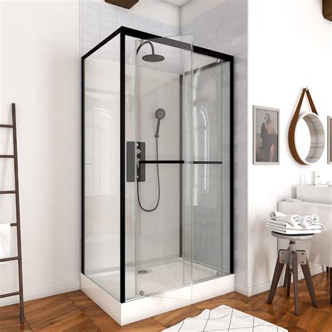 Aurlane Cabine de Douche carrée 110x80x230cm Extra Blanc et profilé