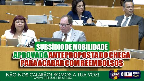 SUBSÍDIO DE MOBILIDADE APROVADA ANTEPROPOSTA DO CHEGA PARA ACABAR