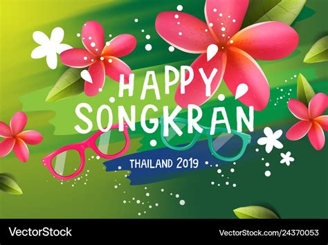 Songkran Festival In Thailand Thai New Year Vector Image