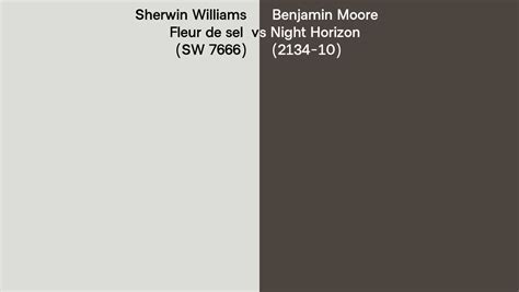 Sherwin Williams Fleur De Sel Sw 7666 Vs Benjamin Moore Night Horizon 2134 10 Side By Side