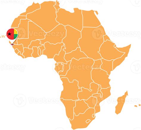 Guinée Bissau Carte Dans Afrique Icônes Montrant Guinée Bissau