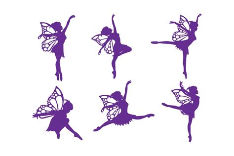 cute fairy dancing silhouette collection