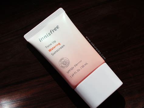 Sakuranko Innisfree Tone Up Watering Sunscreen SPF50 PA 50ml Review